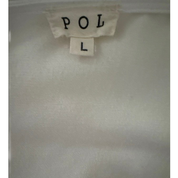 Women's POL White Floral Embroidered Blouse, Size L - Picture 5 of 8